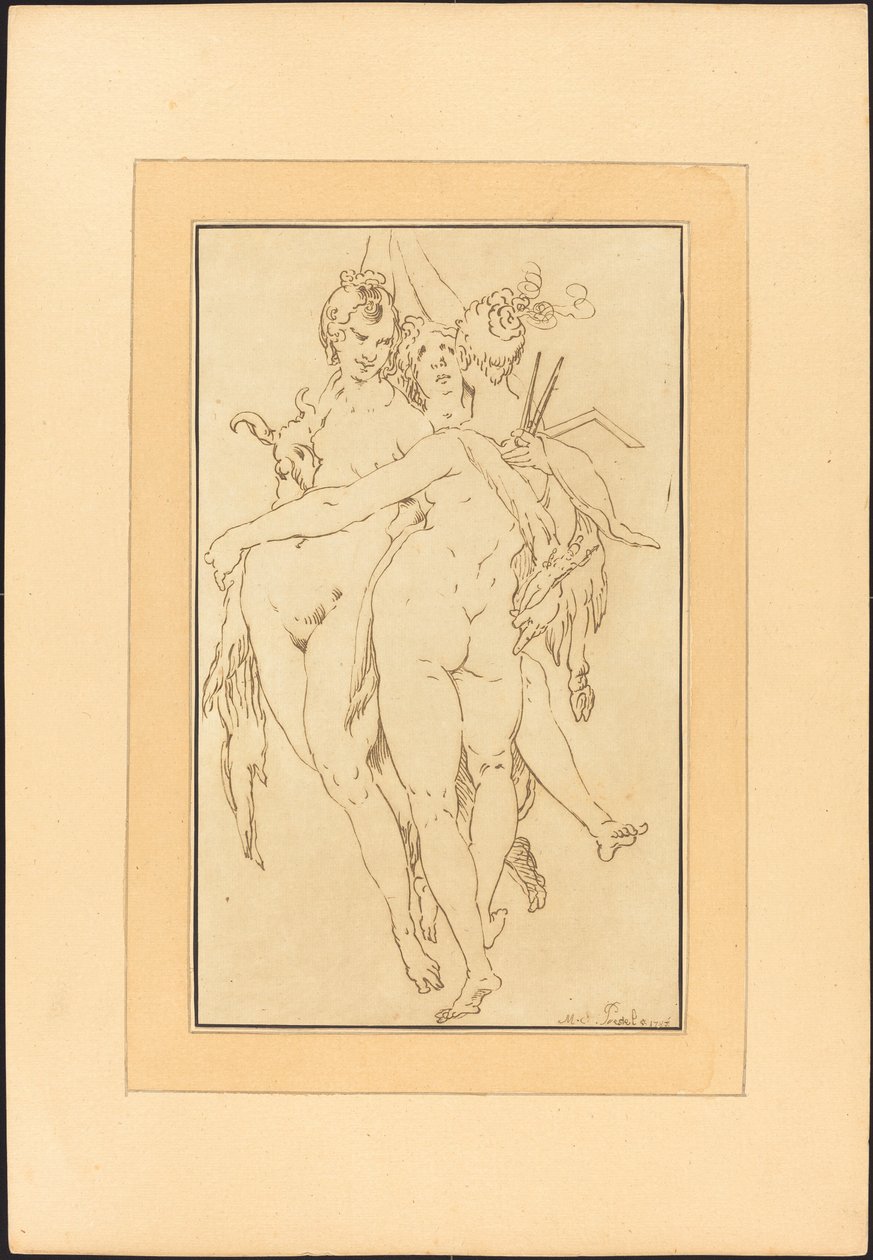 Escultura, Pintura, Arquitetura de Johann Gottlieb Prestel after Bartholomaeus Spranger