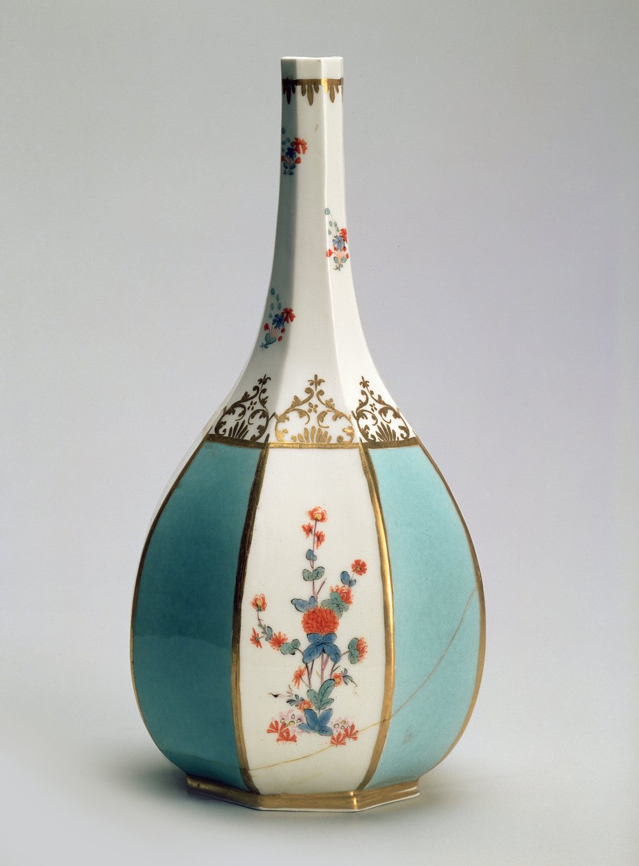 Frasco, em forma de garrafa de saquê japonesa, para a fábrica de Meissen, c.1725 (porcelana) de Johann Gregor Herold