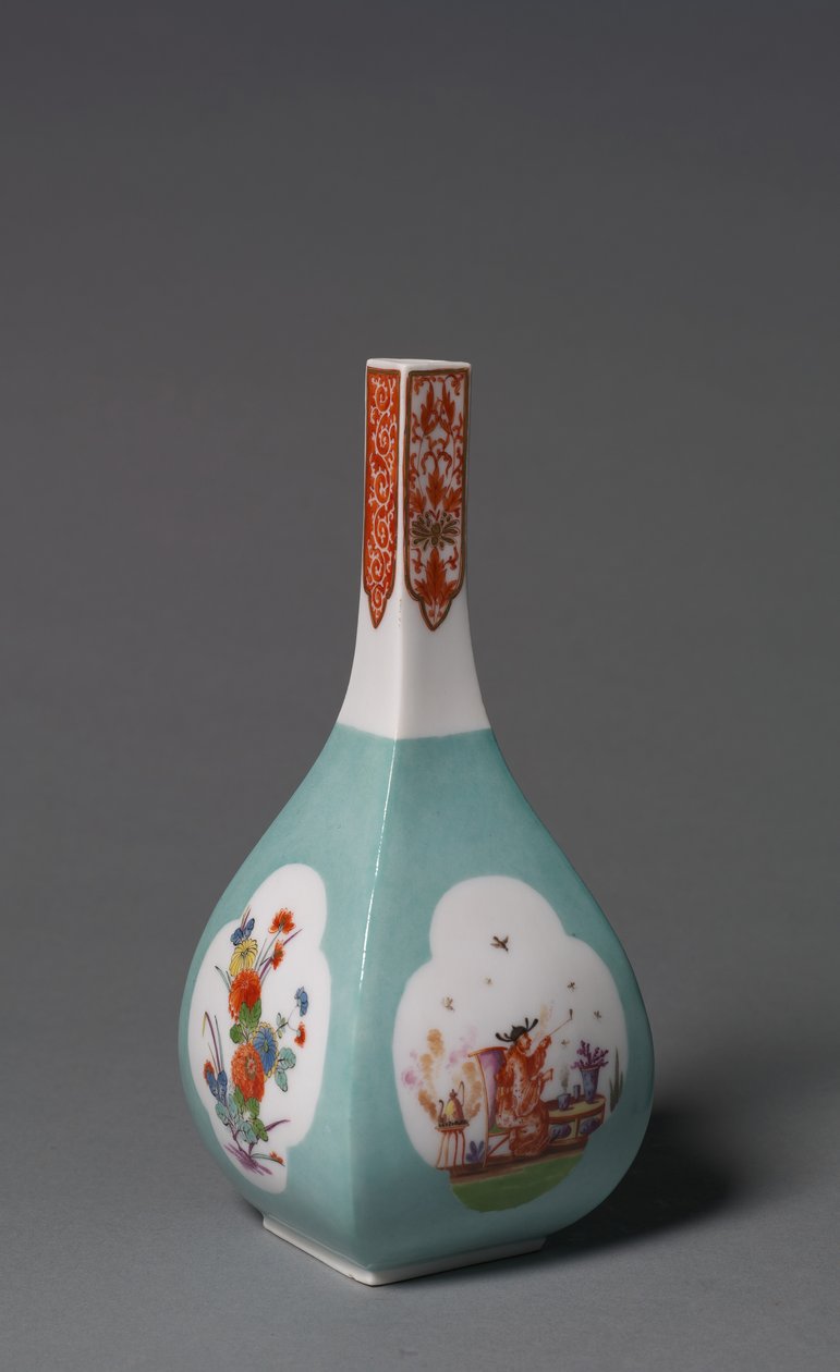 Saki Bottle, fabricante Meissen Porcelain Factory, Alemanha, c.1730 de Johann Gregor Herold