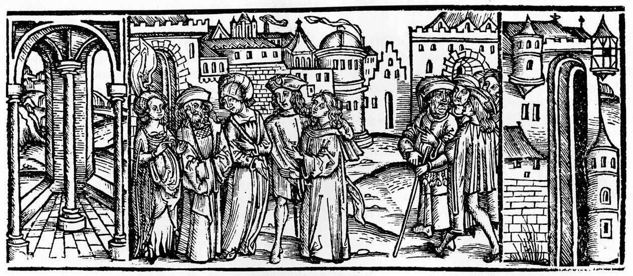 Um fólio de Boethius, Consolação da Filosofia, 1910. de Johann Gruninger