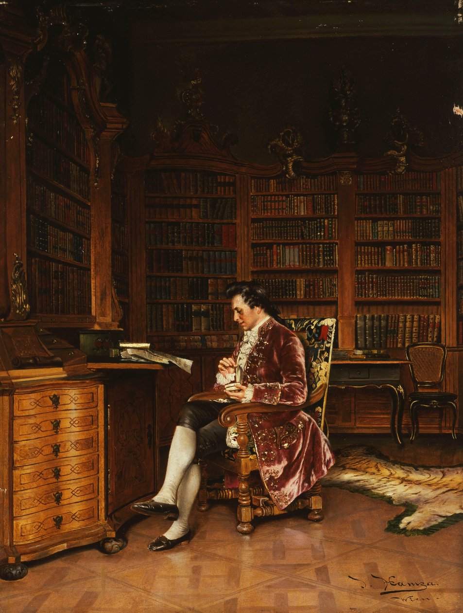 Na Biblioteca, de Johann Hamza