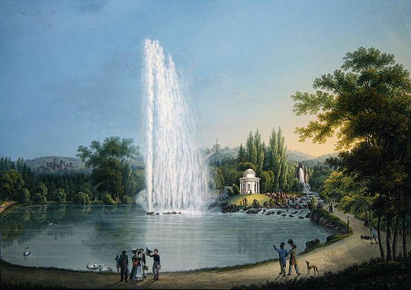 The Great Fountain, c.1820 (cor litho) de Johann Heinrich Bleuler