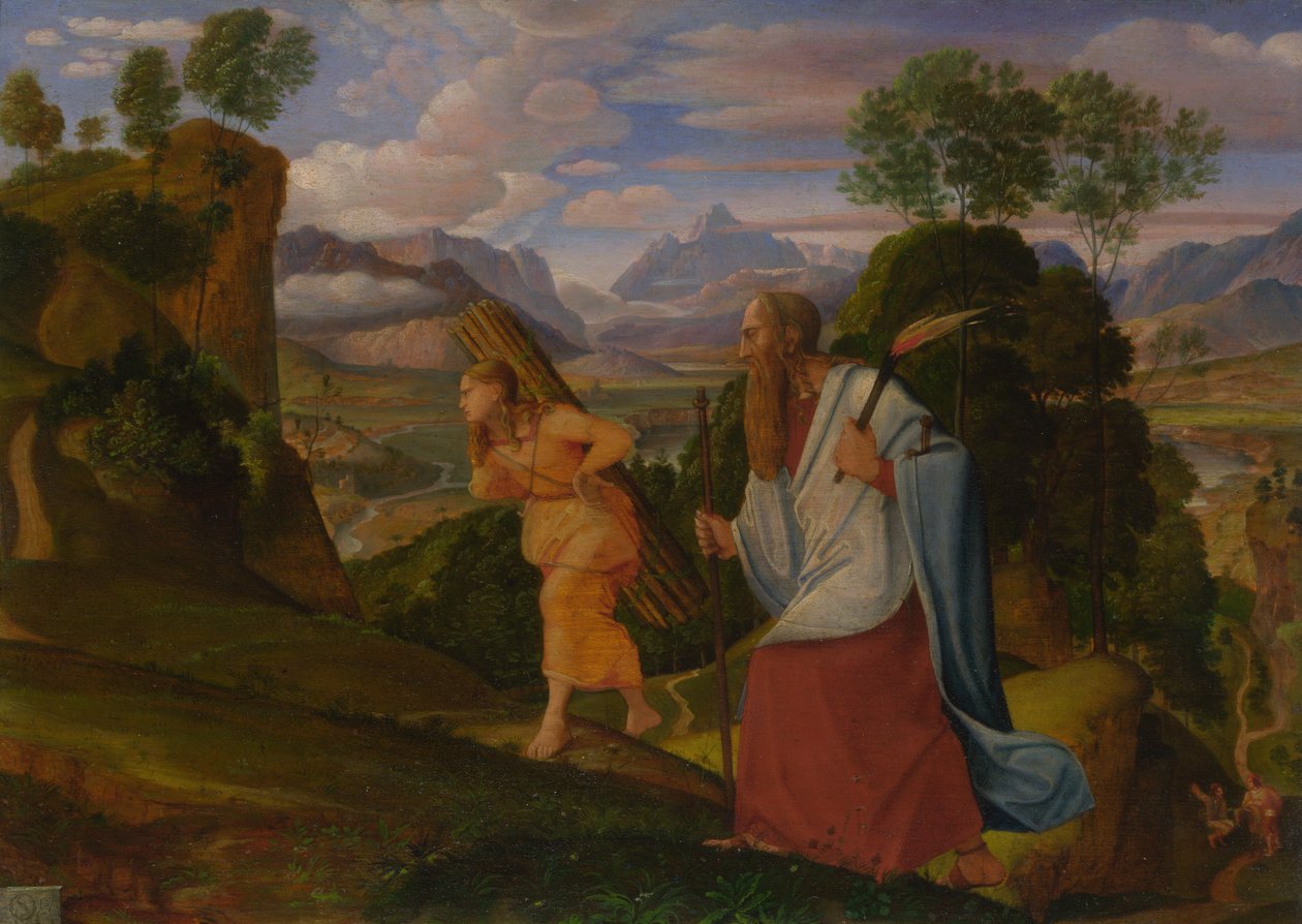 Abraão e Isaac, 1817 de Johann Heinrich Ferdinand Olivier