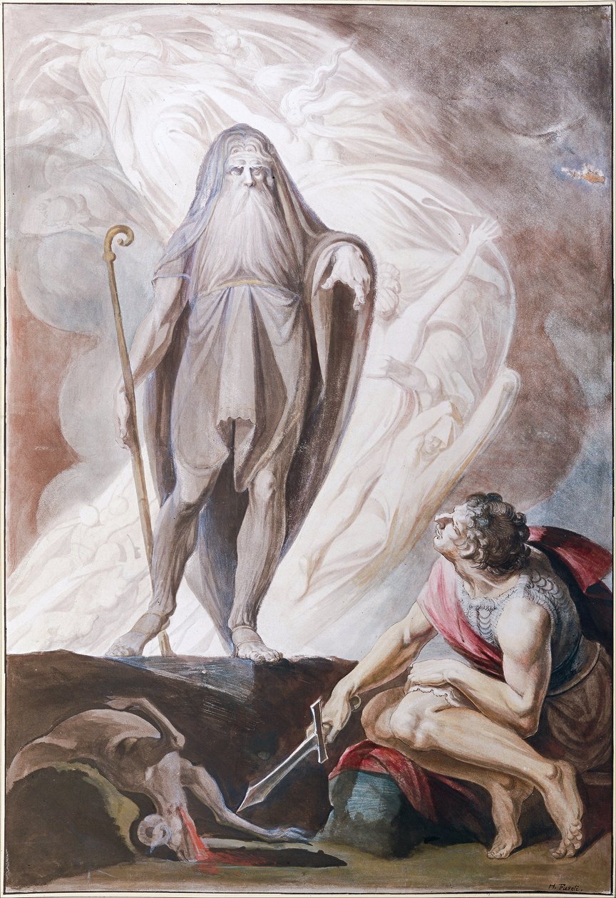 Teiresias prediz o futuro a Odisseu de Johann Heinrich Füssli