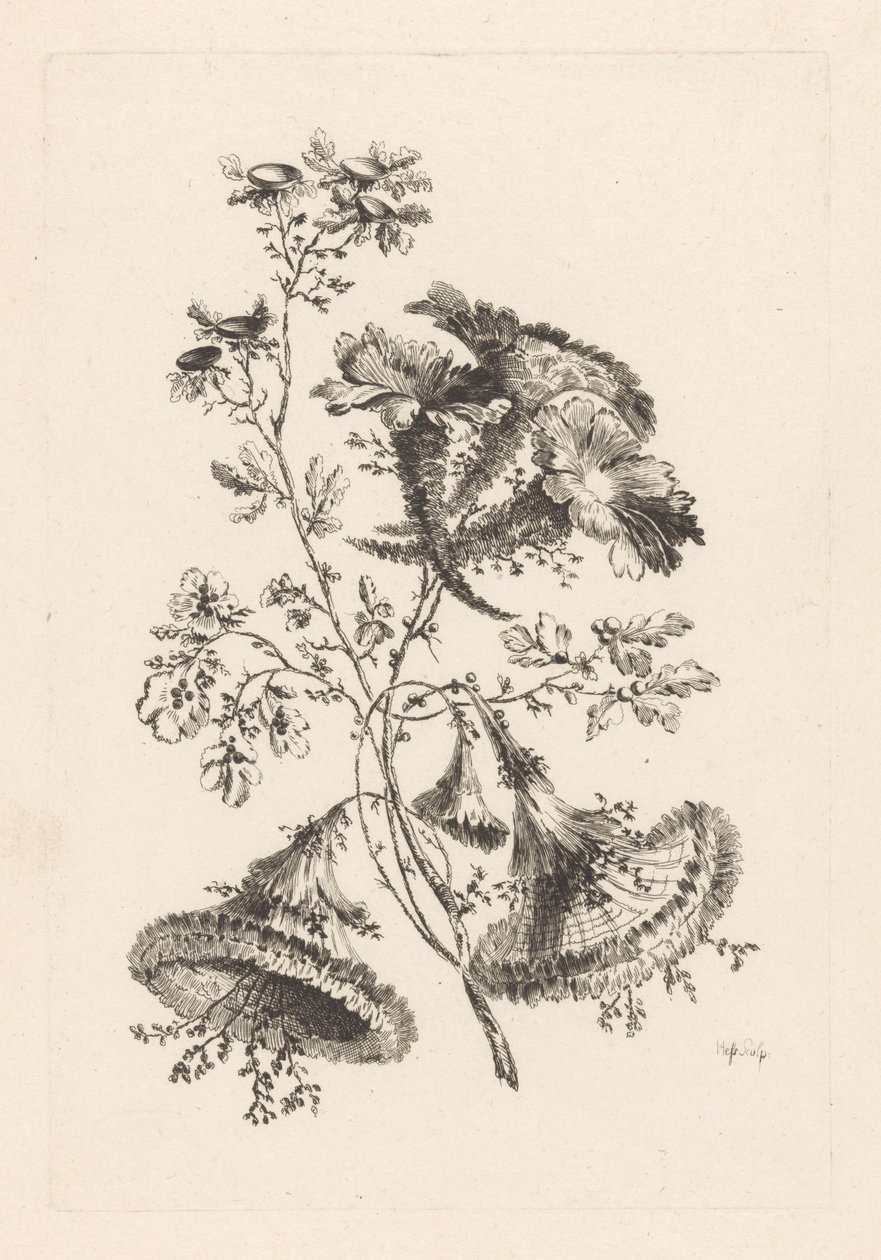 Flores triangulares Fleures Baroque (título da série) de Johann Heinrich  Hess
