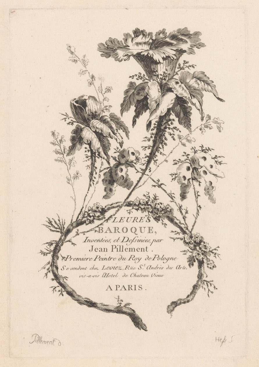 Flores em forma de trombeta Fleures Baroque (título da série no objeto) de Johann Heinrich  Hess