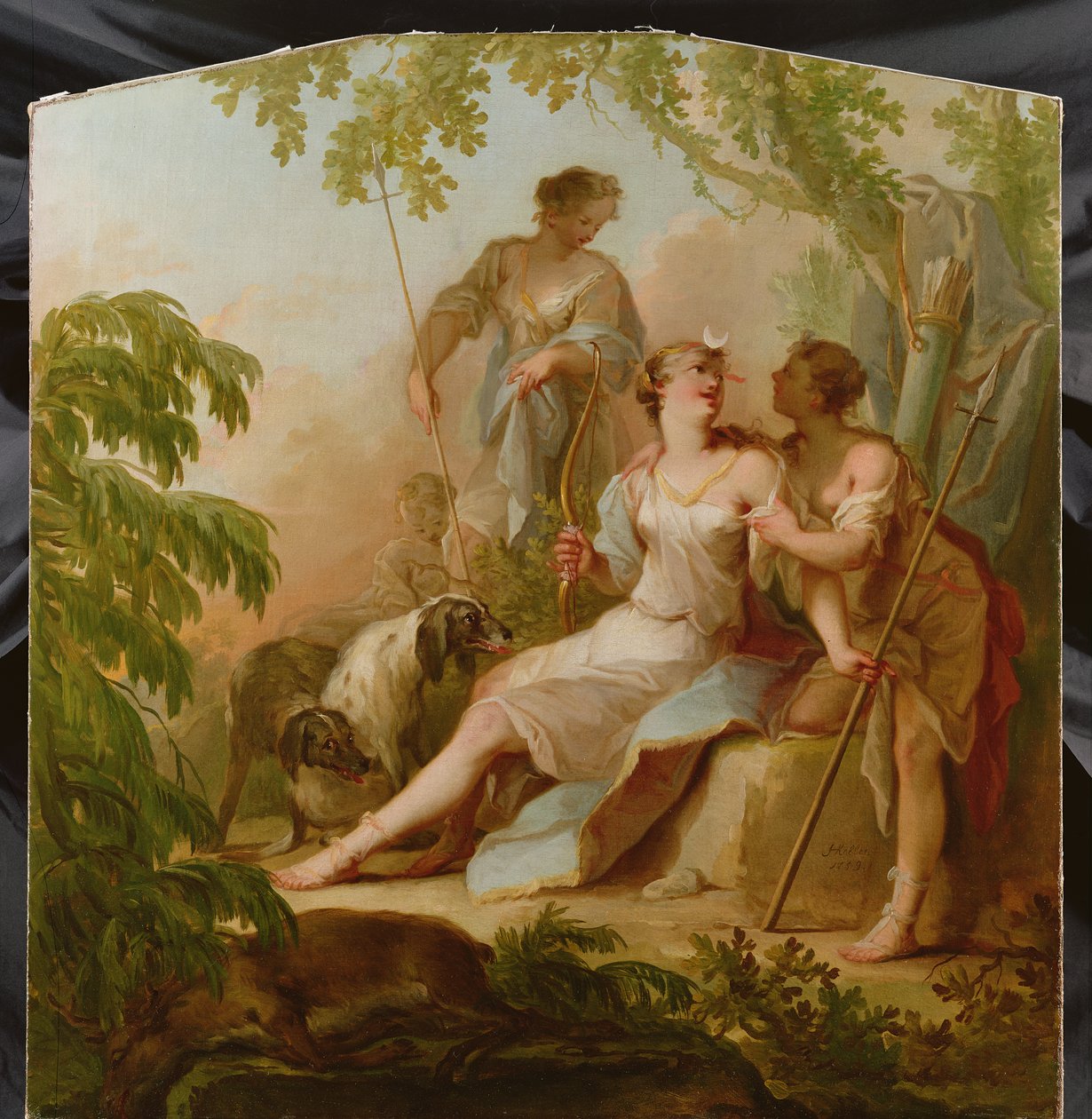 Diana descansando depois da caçada de Johann Heinrich Keller
