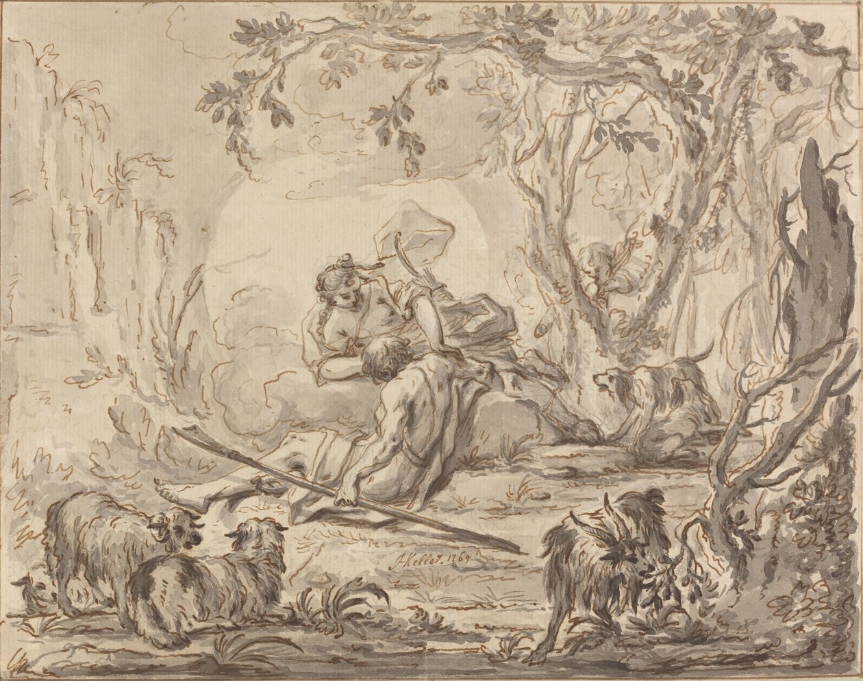 Diana e Endymion de Johann Heinrich Keller