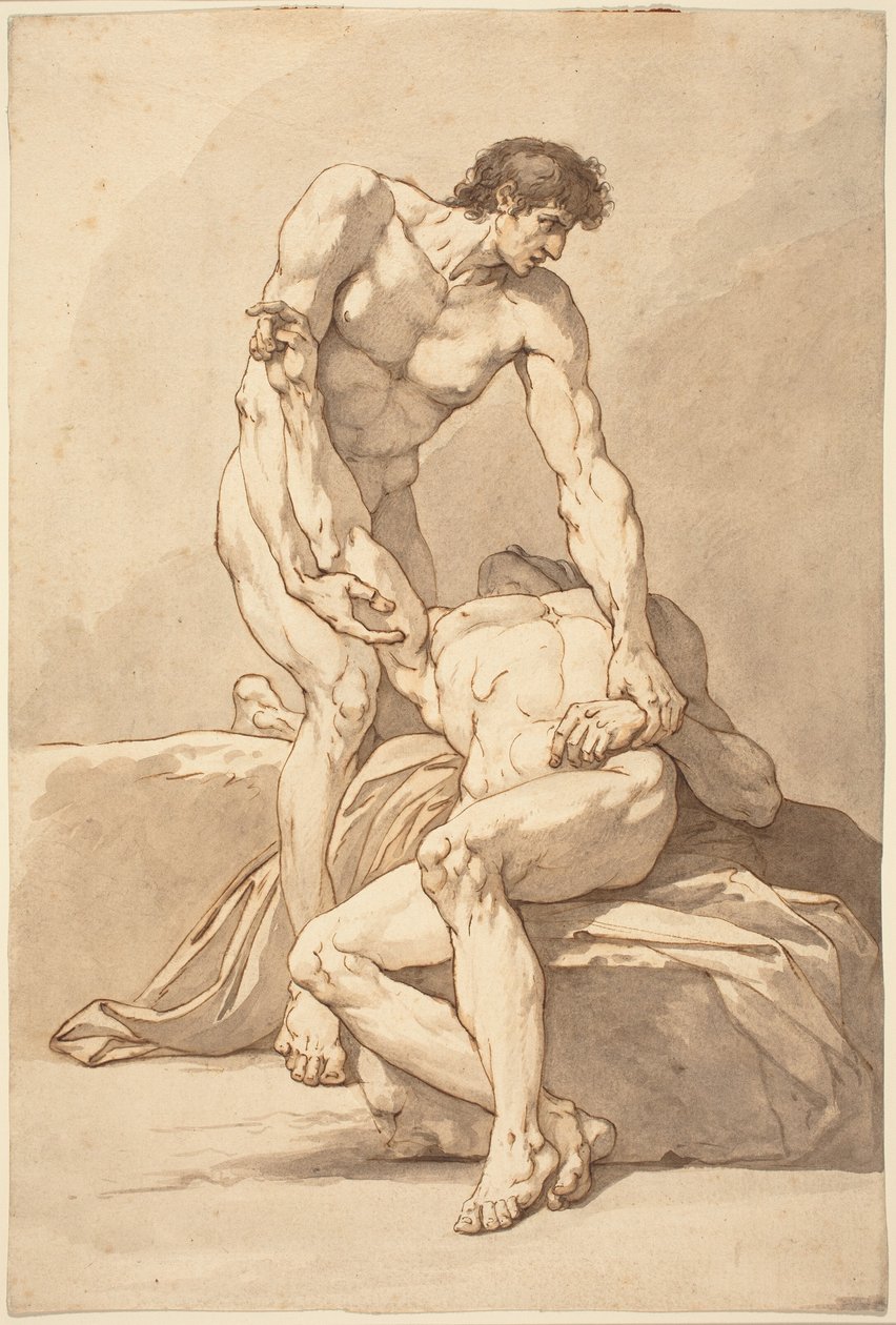 Dois homens nus de Johann Heinrich Lips