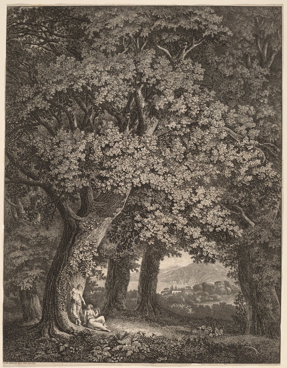Paisagem italiana com um par de pastores de Johann Heinrich Meyer