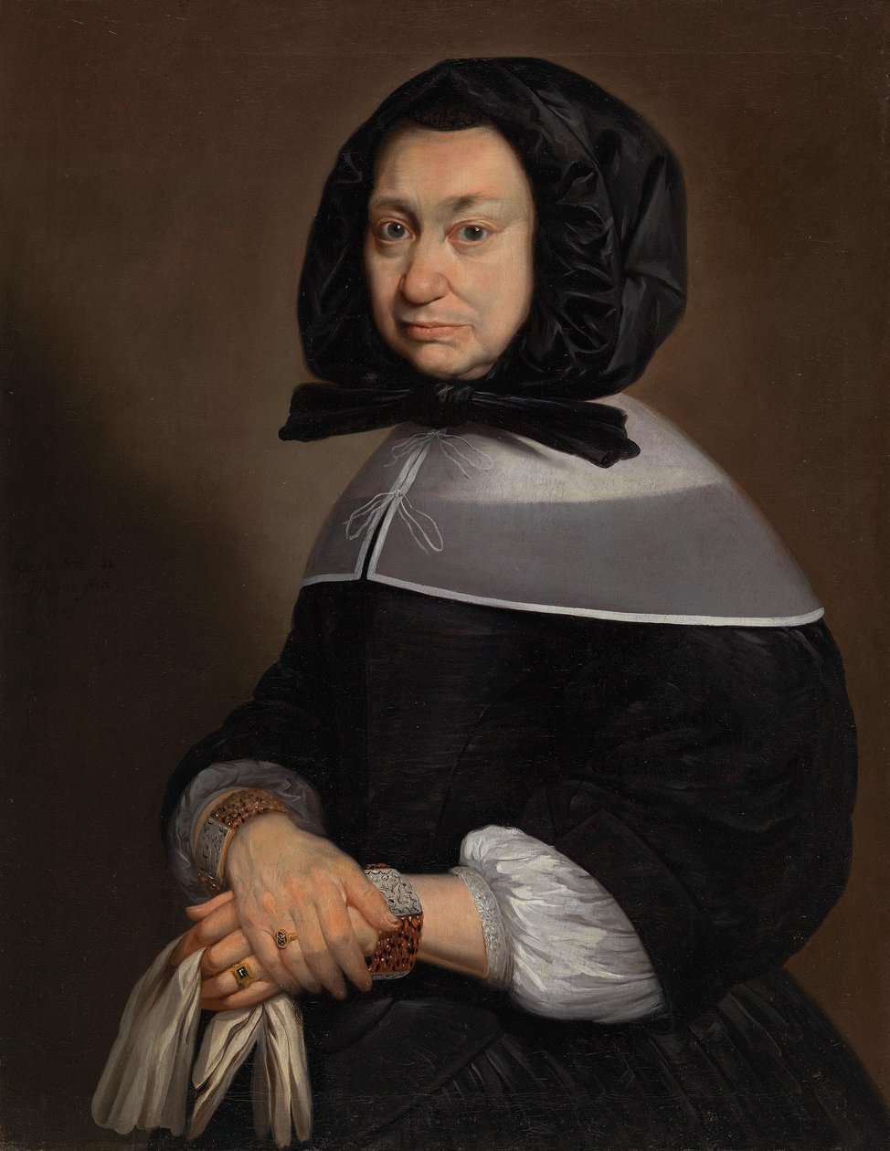 Retrato de uma dama aos 61 anos de Johann Heinrich Roos