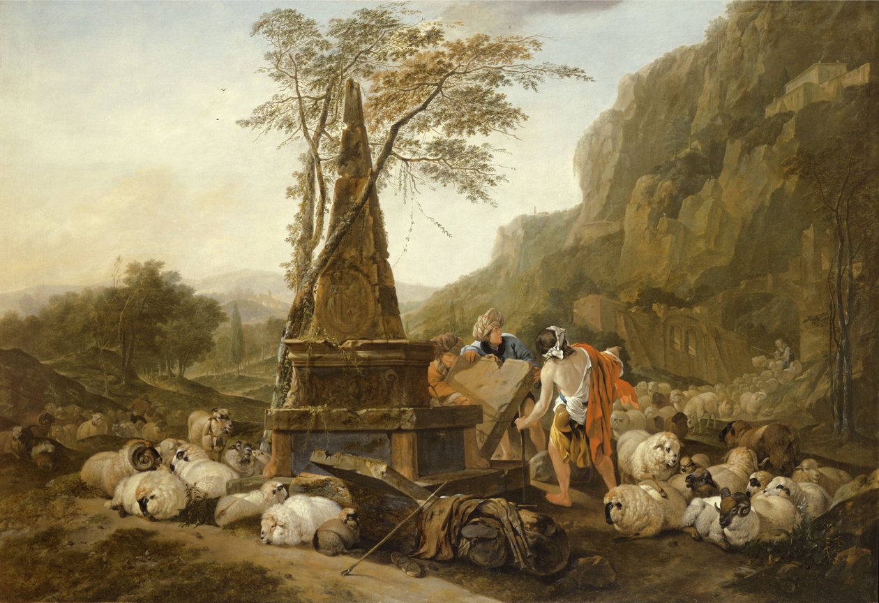 O Encontro de Jacó e Raquel no Poço de Johann Heinrich Roos