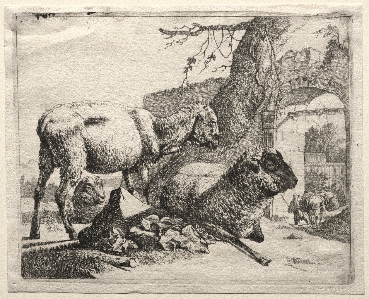 O Muleteer sob o Gateway, 1665. de Johann Heinrich Roos