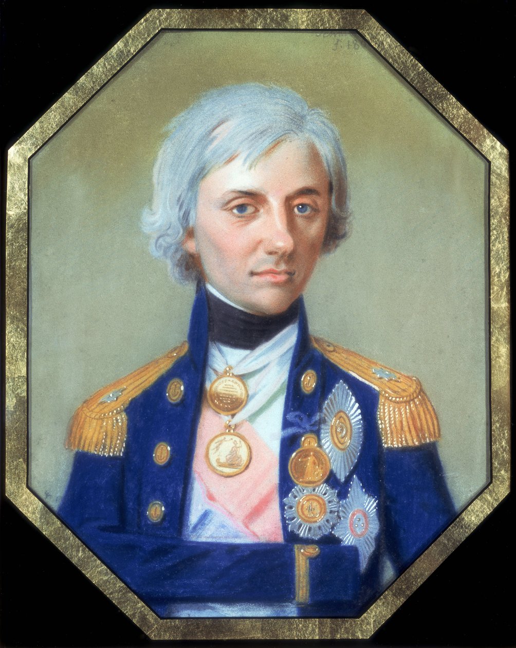 Retrato do Vice-Almirante Sir Horatio Nelson (1758-1805) por Johann Heinrich Schmidt (1749-1829). Desenho a pastel de Johann Heinrich Schmidt