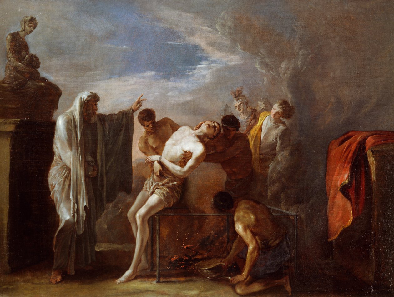 Martírio de São Lourenço por Johann Heinrich Schonfeld (ca. 1609-1683), óleo sobre tela, 75x101 cm de Johann Heinrich Schonfeldt