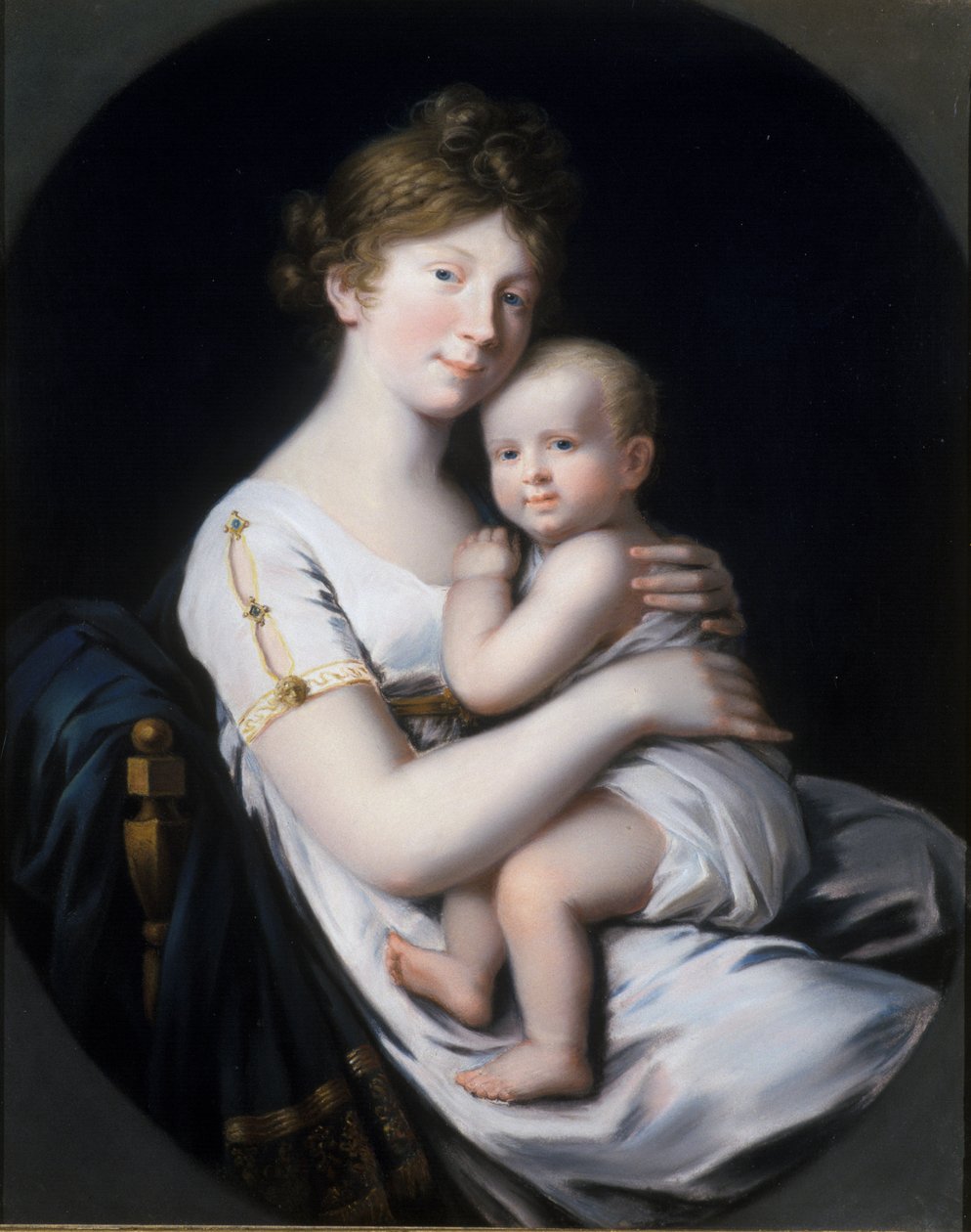 Princesa Luise da Prússia com o príncipe herdeiro Frederico Guilherme IV, 1796 de Johann Heinrich Schroder
