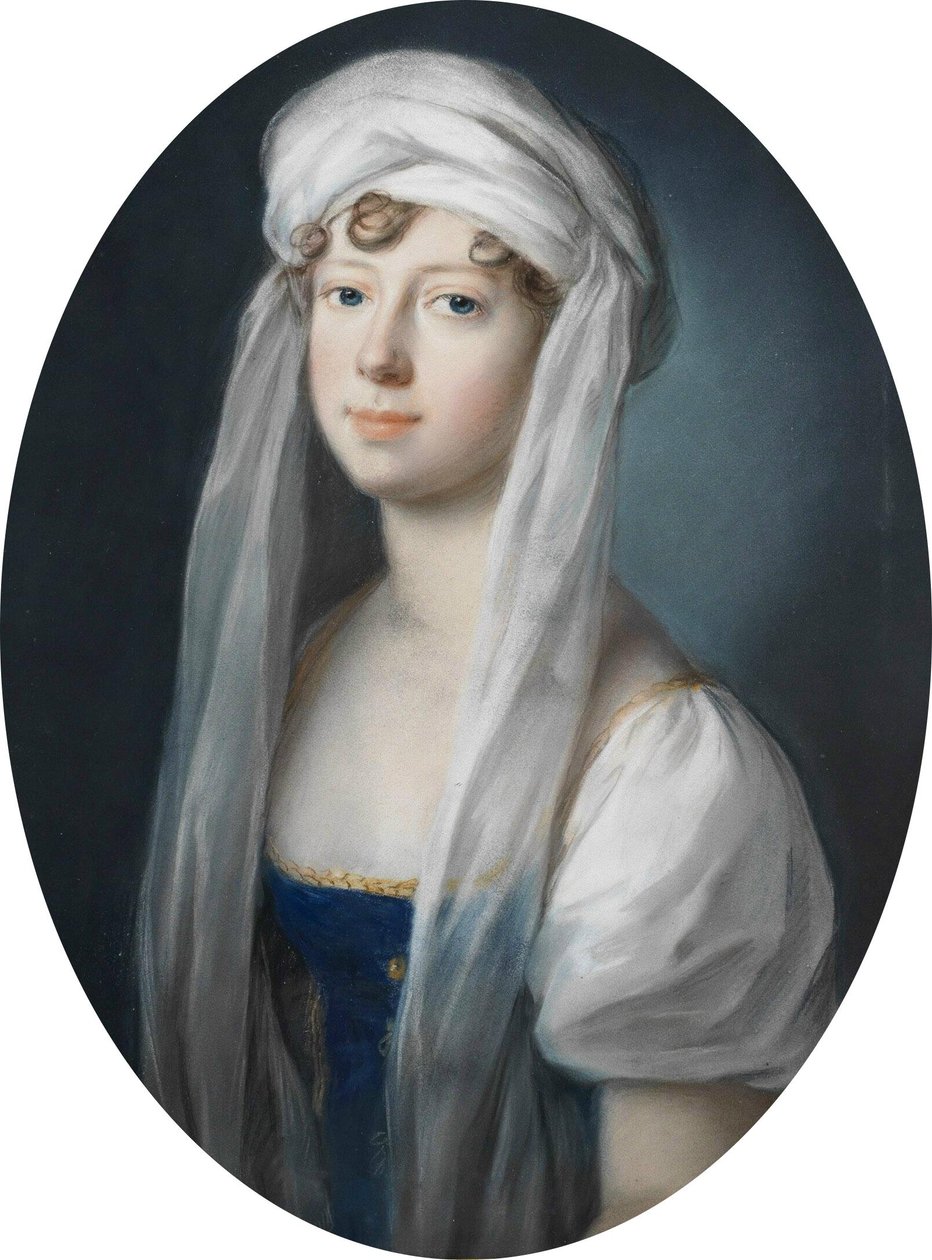 Johann Heinrich Schröder - Grã-Duquesa Maria Pavlovna Romanova da Rússia como Princesa Hereditária de Saxe-Weimar-Eisenach em 1806 de Johann Heinrich Schroder