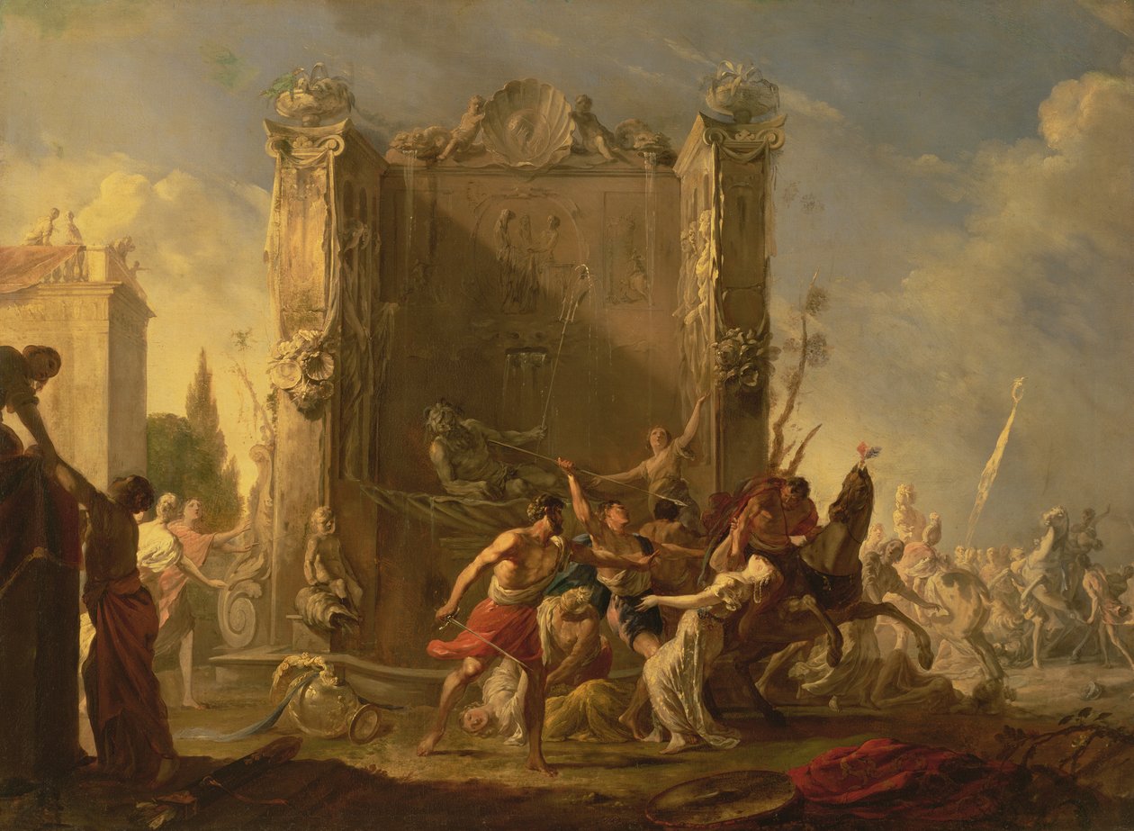 O estupro das mulheres sabinas de Johann Heinrich Schönfeld