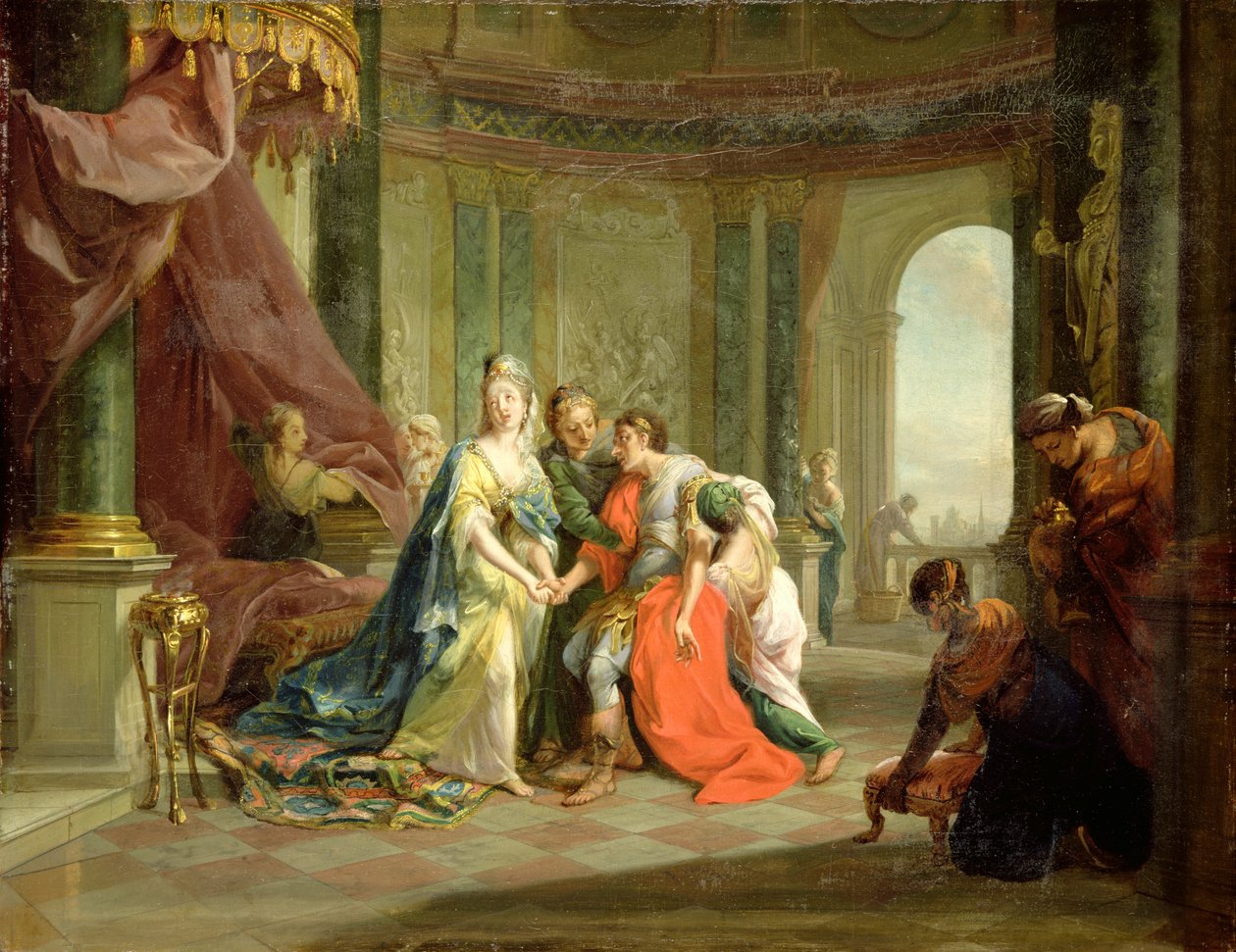 Anthony, mortalmente ferido, com Cleopatra, c.1797-99 de Johann Heinrich Tischbein