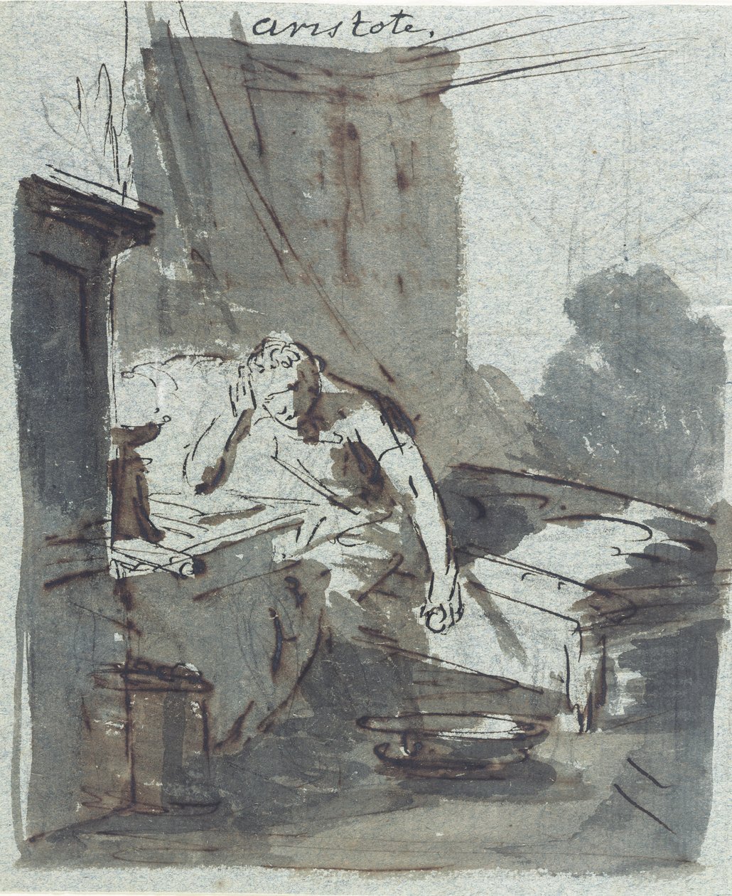 Aristóteles (grafite, tinta e papel) de Johann Heinrich Tischbein