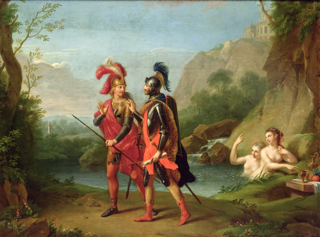 Carlo e Ubaldo pelas Ninfas da Água, 1782 de Johann Heinrich Tischbein