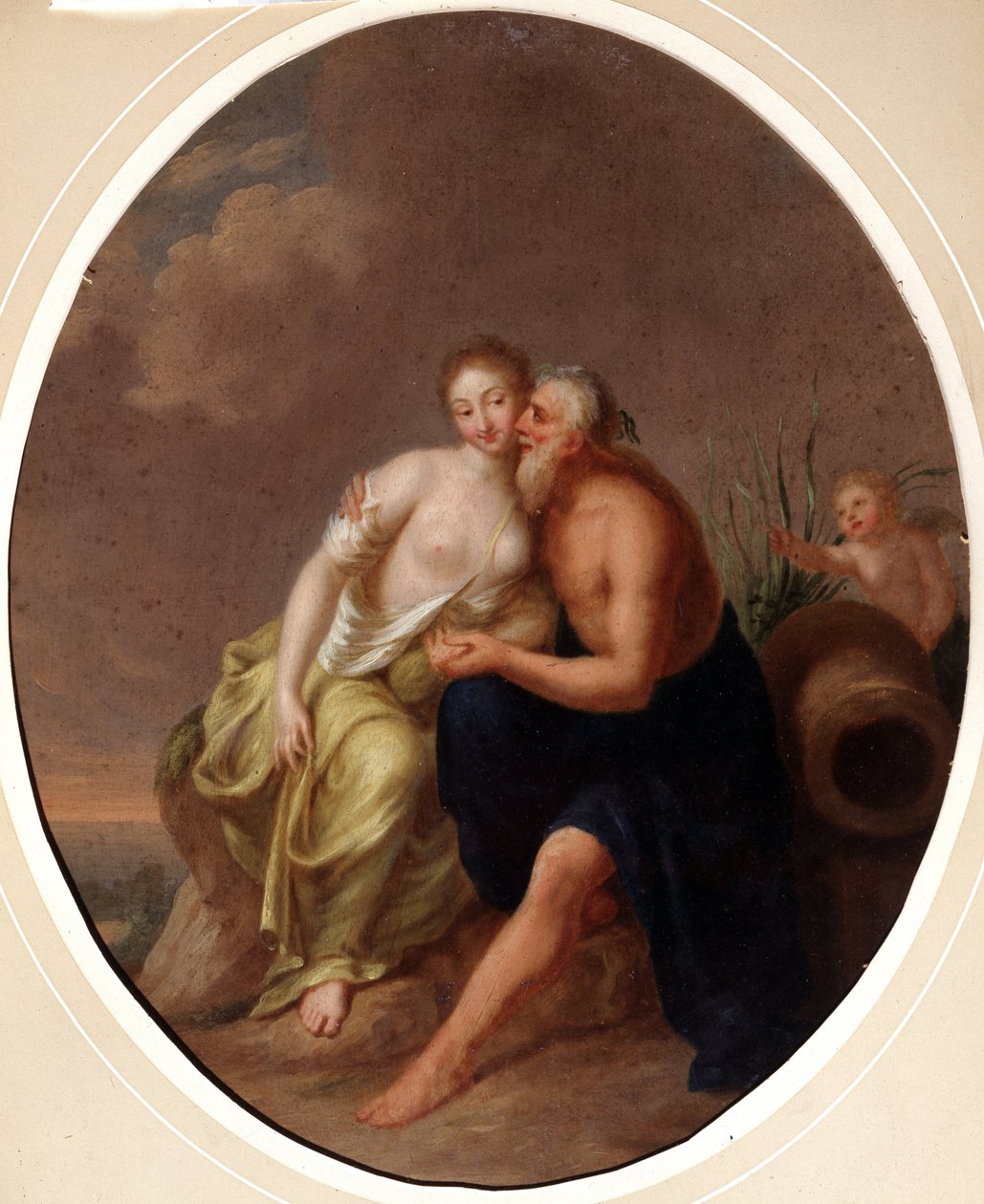 O deus dos rios e uma ninfa (deus do rio e uma ninfa). Pintura de Johann Heinrich Wilhelm Tischbein (1751-1829) (também chamado Goethe-Tischbein ou Goethe Tischbein). Óleo sobre tela de Johann Heinrich Tischbein