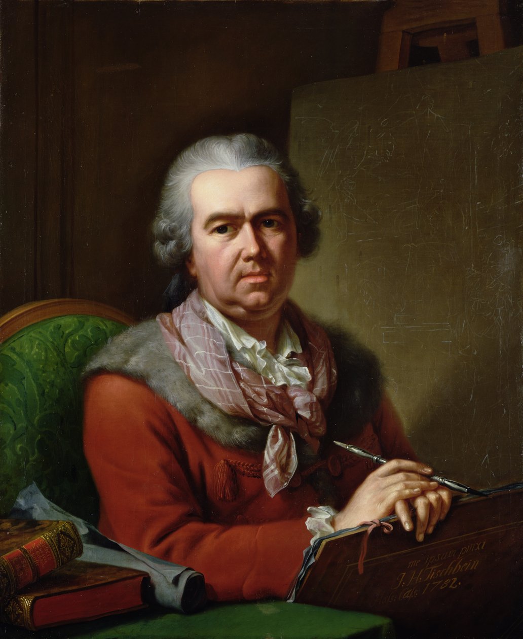 Auto-retrato na velhice, 1782 de Johann Heinrich Tischbein