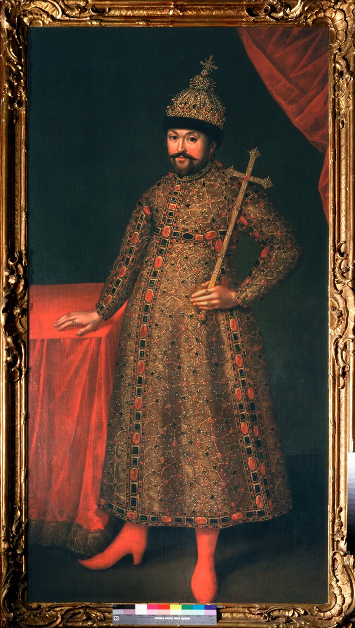 Portrait du tsar de Russie Michel I Fyodorovitch Romanov (1596-1645) (Retrato do czar Michail I Fyodorovich da Rússia) - Peinture de Johan Heinrich Wedekind (1674-1736), óleo sobre tela de Johann Heinrich Wedekind