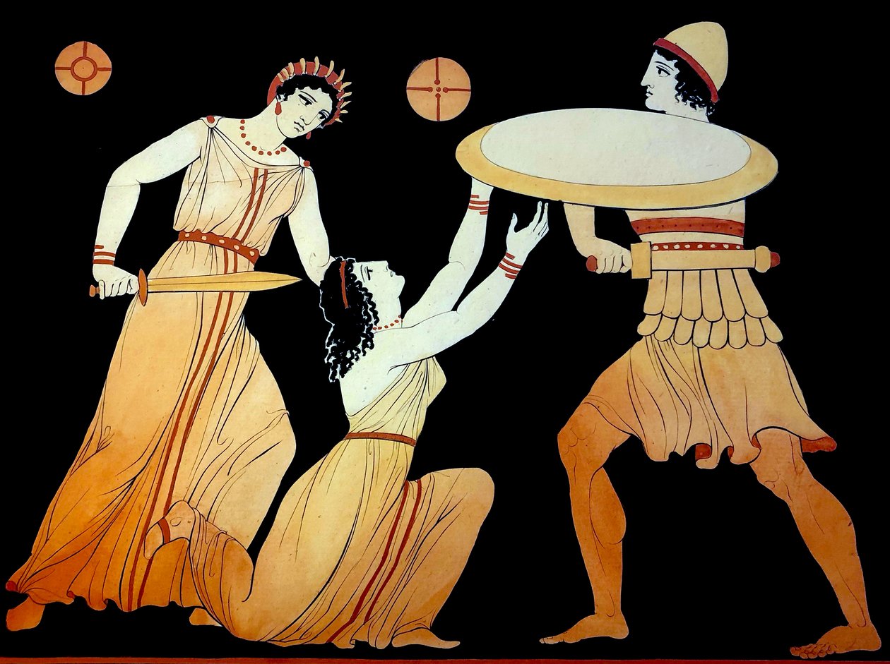 Cena clássica c.1796 (Gravura em Placa de Cobre) de Johann Heinrich Wilhelm Tischbein