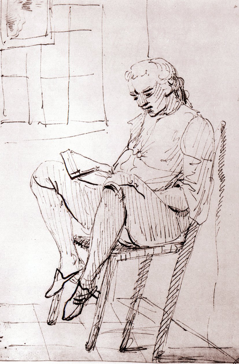 Johann Wolfgang Von Goethe em sua casa em Roma por Johann Heinrich Wilhelm Tischbein (1751-1829) (também chamado Goethe-Tischbein ou Goethe Tischbein). sd. século XVIII. de Johann Heinrich Wilhelm Tischbein