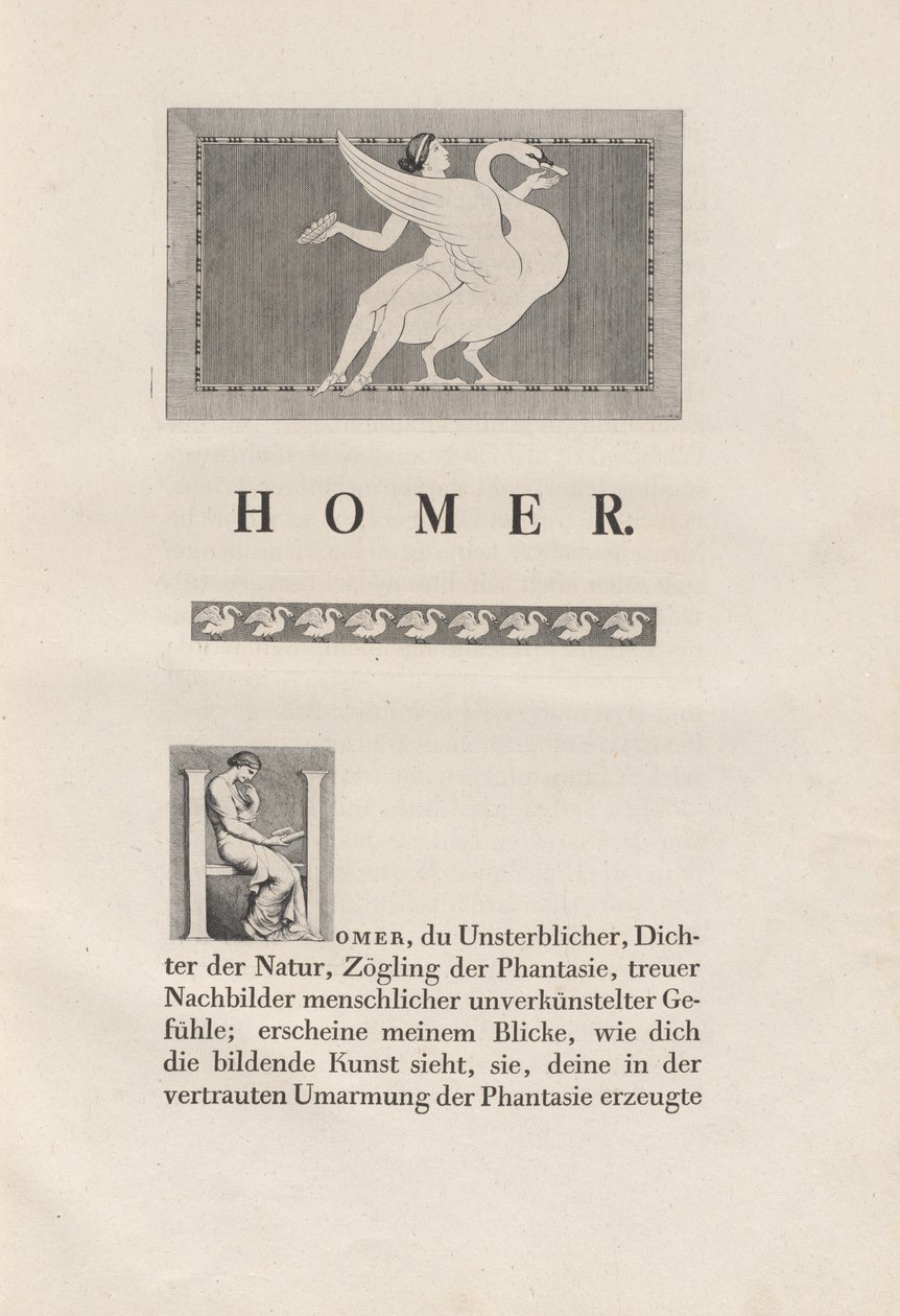 Homer Nach Antiken Gezeichnet de Johann Heinrich Wilhelm Tischbein for authors Homer and Christian Gottlob Heyne