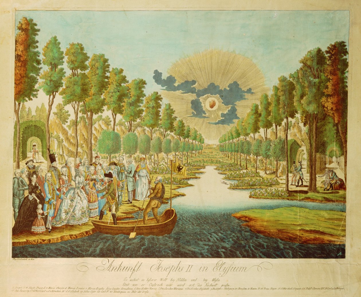 Chegada do Imperador José ao Eliseu ... (gravura) de Johann Hieronymus Loeschenkohl