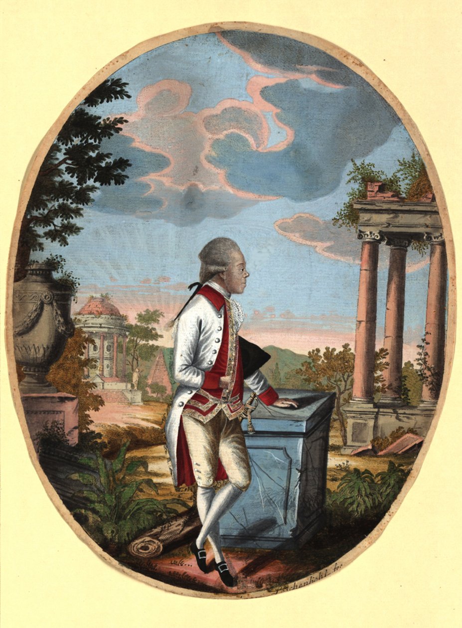 Grão-Duque Paulo da Rússia 1754-1801, mais tarde czar Paulo I, 1782. de Johann Hieronymus Loeschenkohl