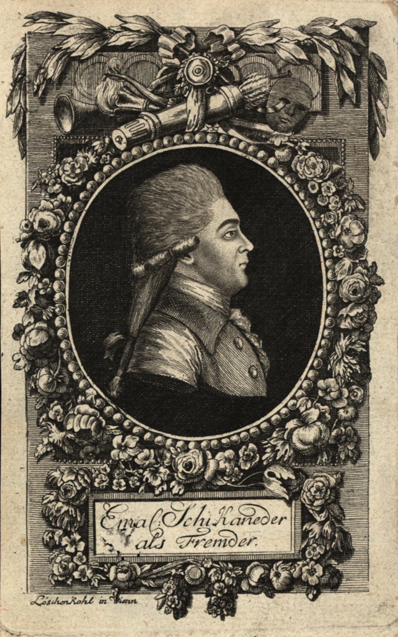 Retrato de Emanuel Schikaneder 1751-1812, 1788. de Johann Hieronymus Loeschenkohl