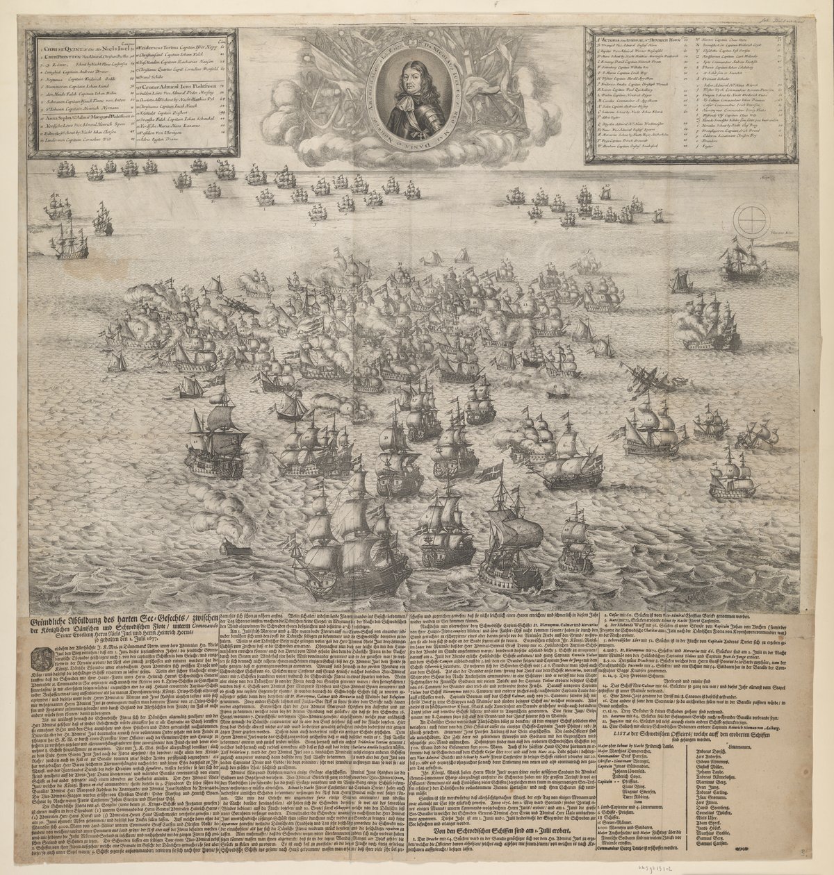 A Batalha de Køgebugt em julho de 1677 de Johann Husman