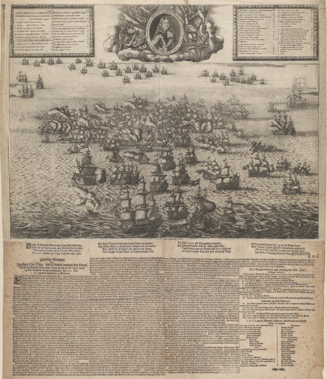 A Batalha de Køgebugt em julho de 1677 de Johann Husman