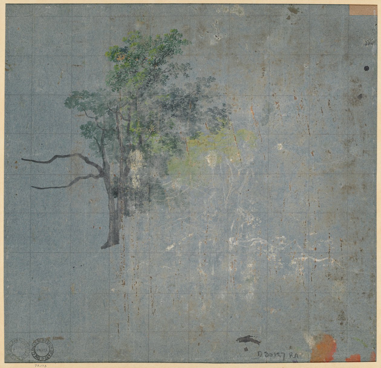 Estudos de Árvores (verso) de Johann Jacob Dorner