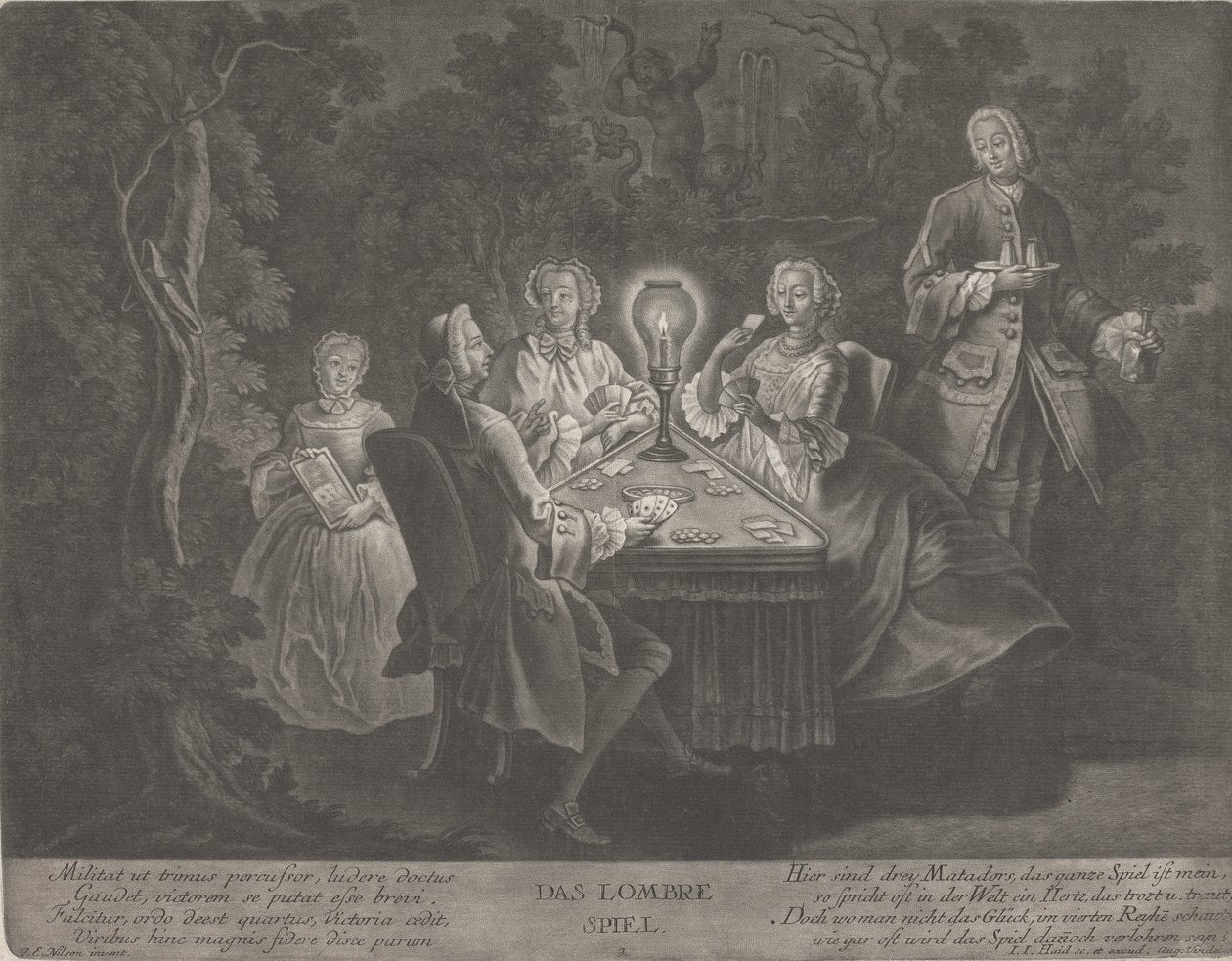 O jogo Lombre de Johann Jacobus Haid