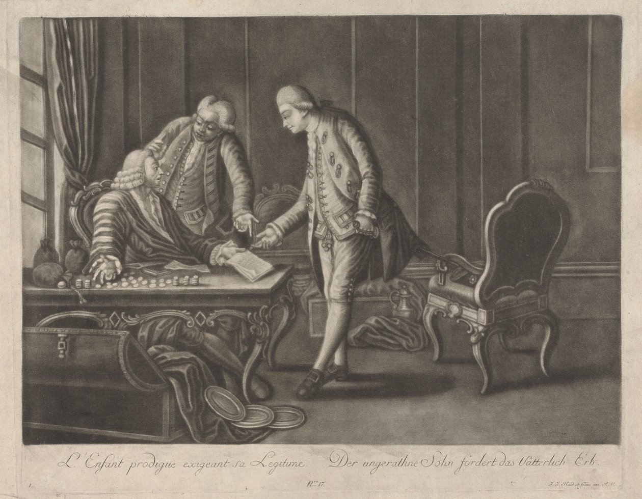 O Filho Pródigo exigindo o seu legítimo lugar de Johann Jacobus Haid
