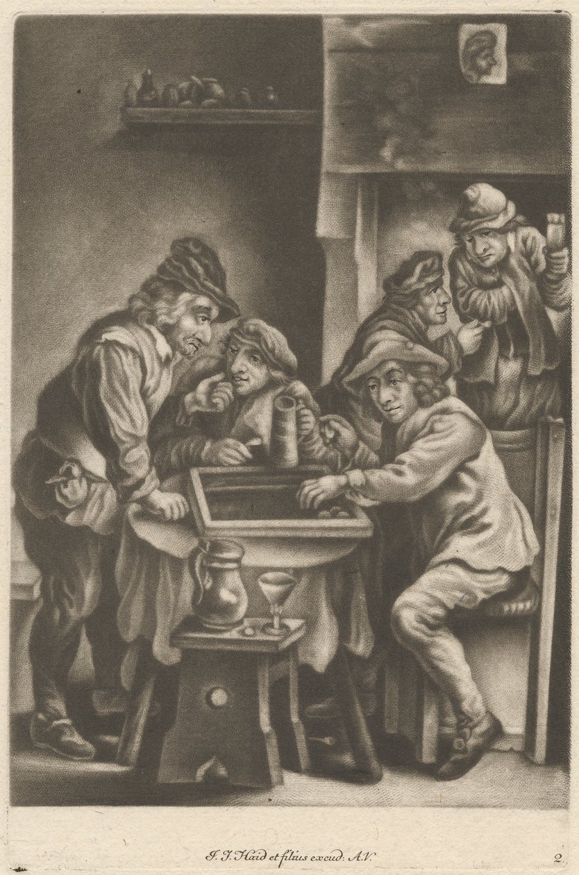 Homens a jogar gamão de Johann Jacobus Haid