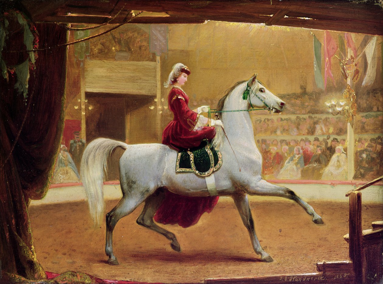 O cavaleiro de circo, 1865 de Johann Jakob Eduard Handwerk