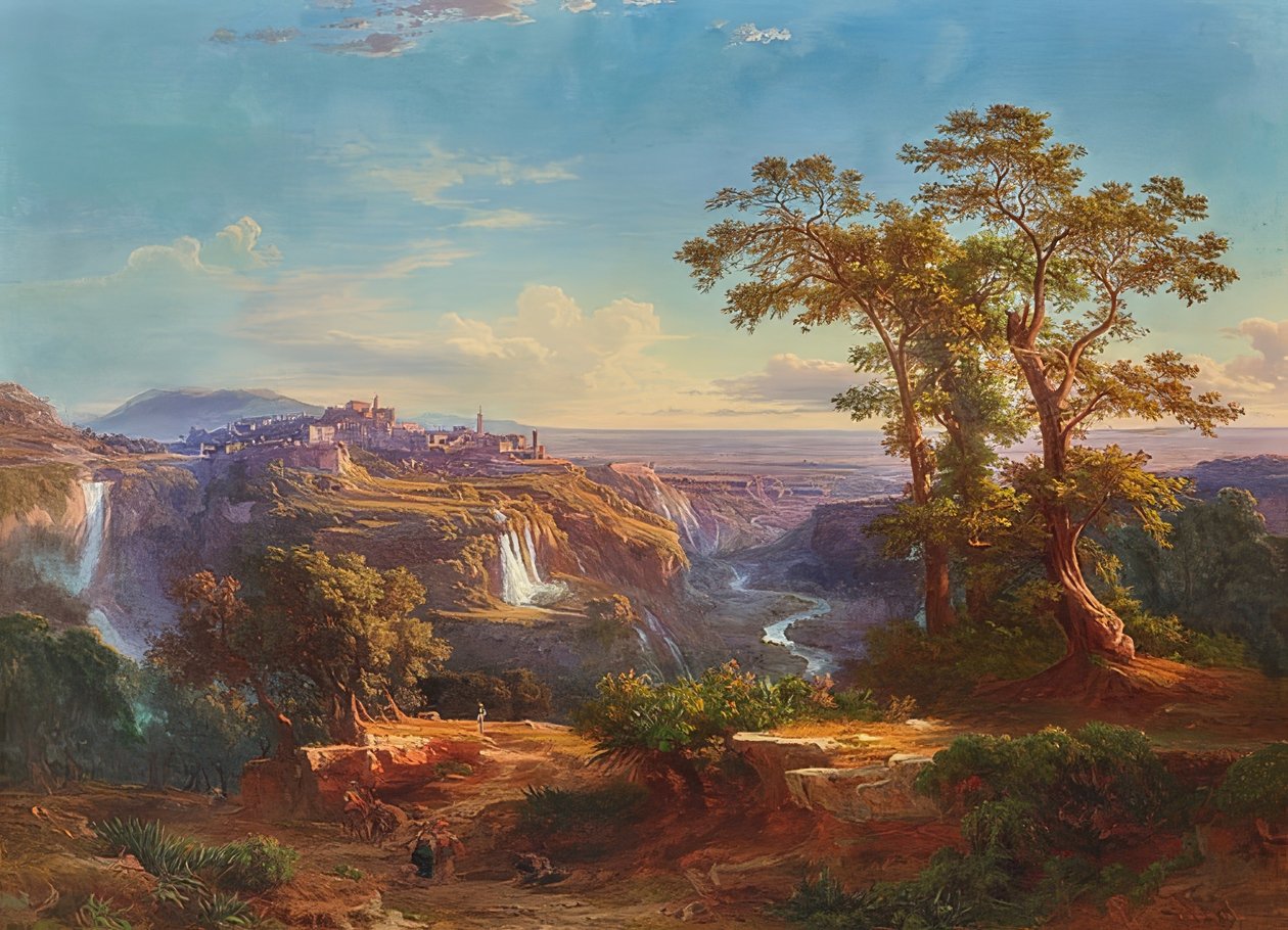 Vista do Tivoli e as cachoeiras. 1860 de Johann Jakob Frey