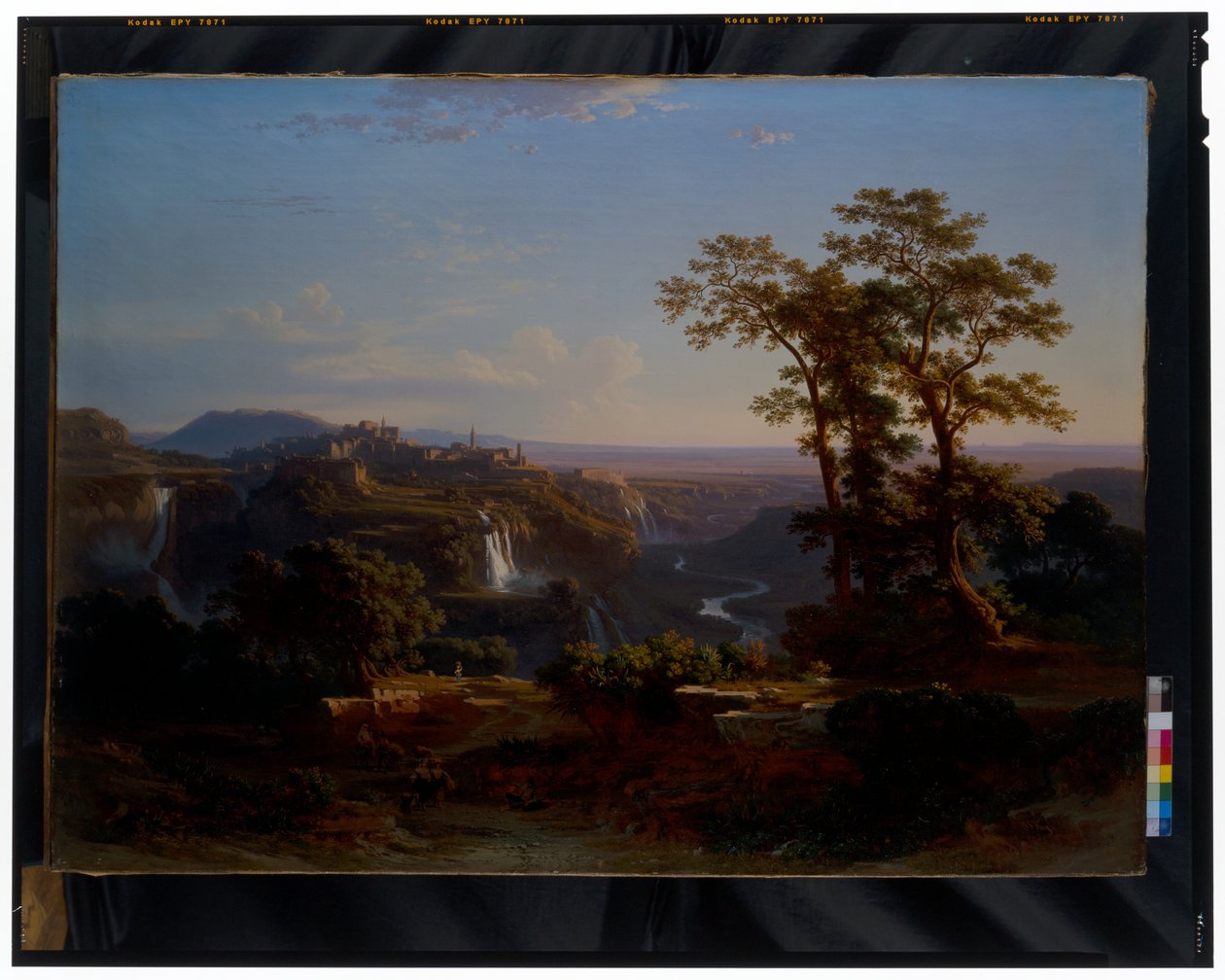Vista do Tivoli com as cascatas de Aniene de Johann Jakob Frey