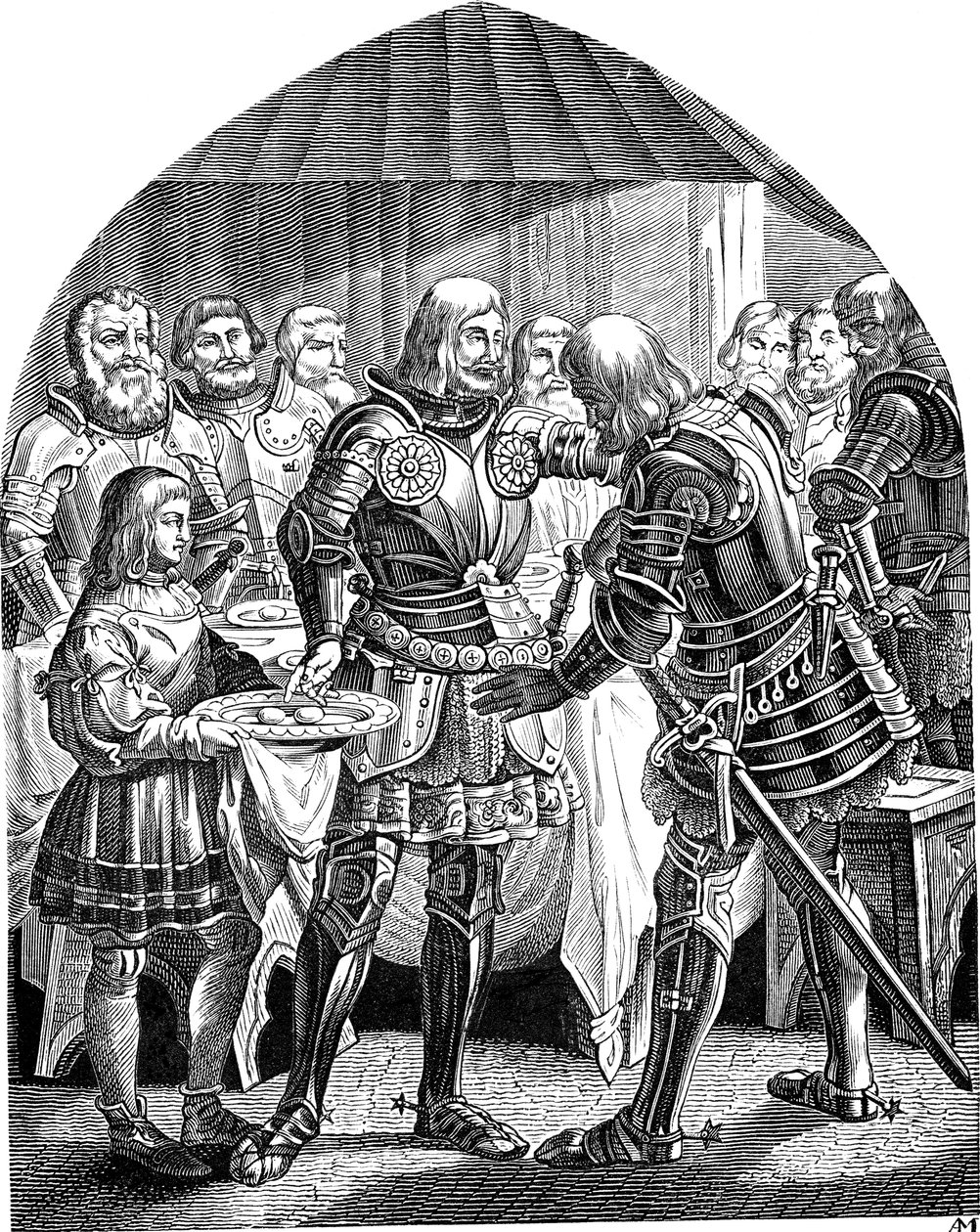 Um ovo por toda a volta, mas dois para o galante Schweppermann Do Geschichte des deutschen Volkes de E. Duller, 1840 de Johann Jakob Kirchhoff