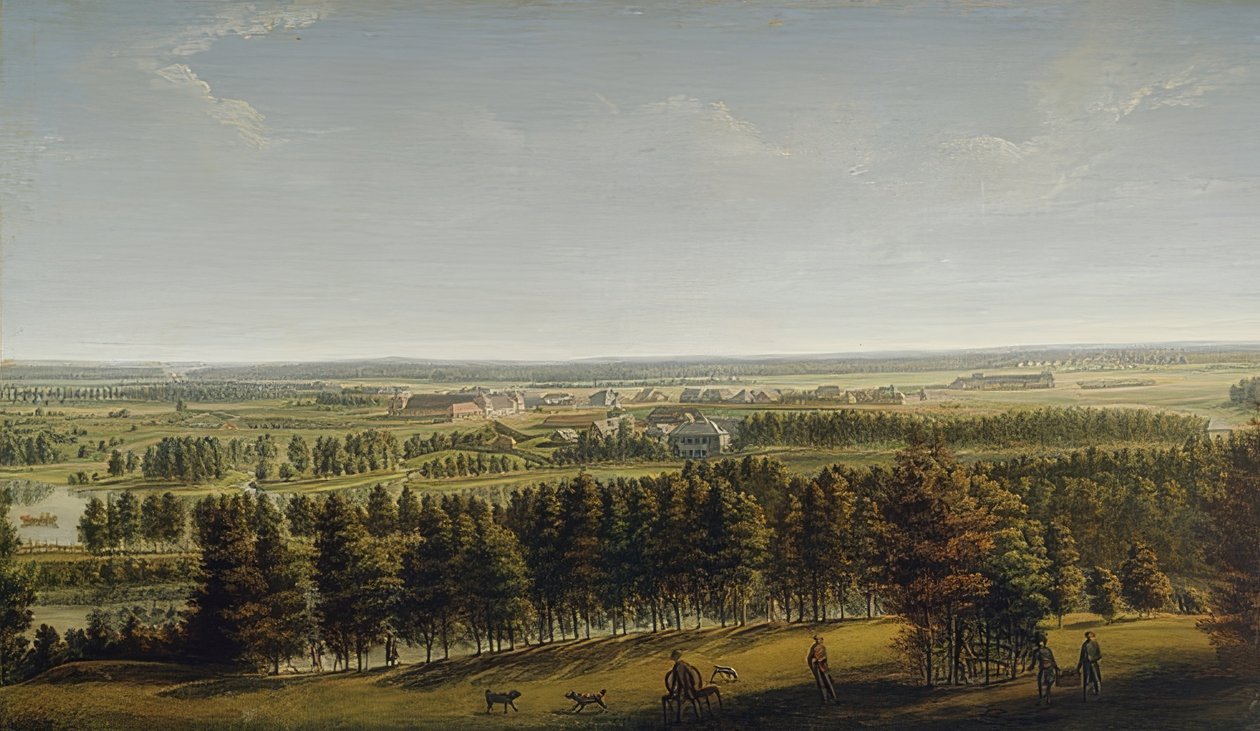 Vista do parque do palácio de Gatchina. Década de 1790 de Johann Jakob Mettenleiter