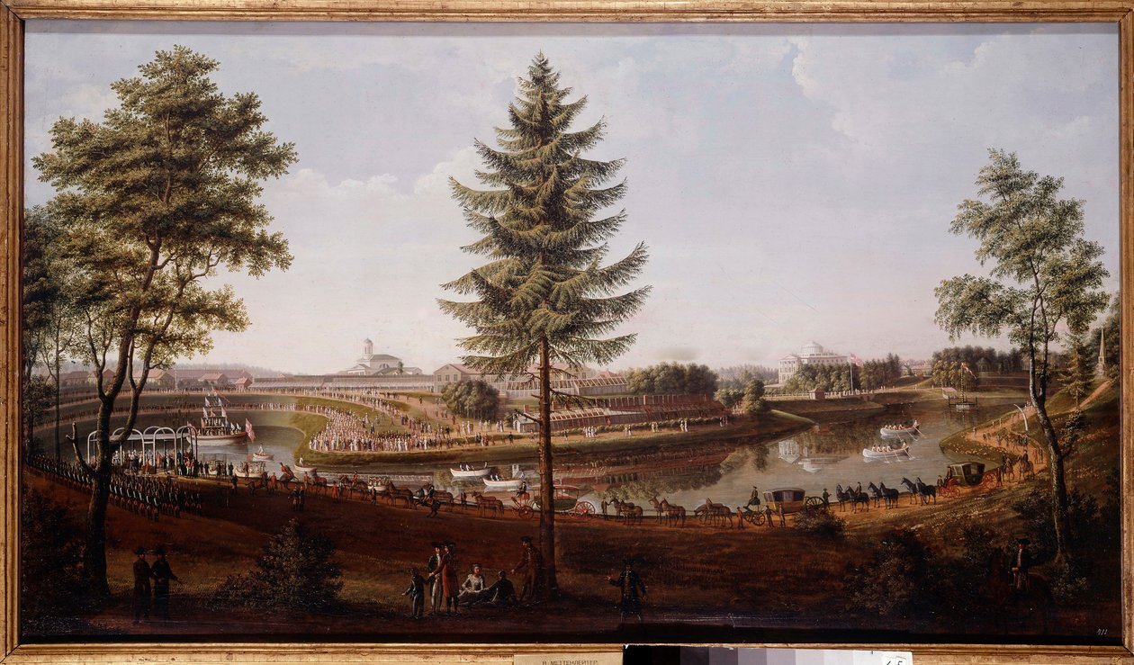 Festa no Palácio Pavlovsk, residência de verão do czar Paulo I Pintura ...