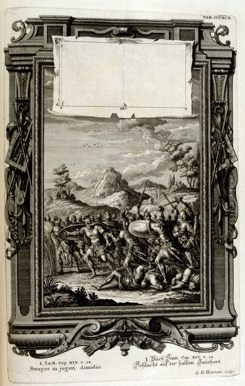 Hebreus em batalha; (livro de Samuel) de Johann Jakob Scheuchzer