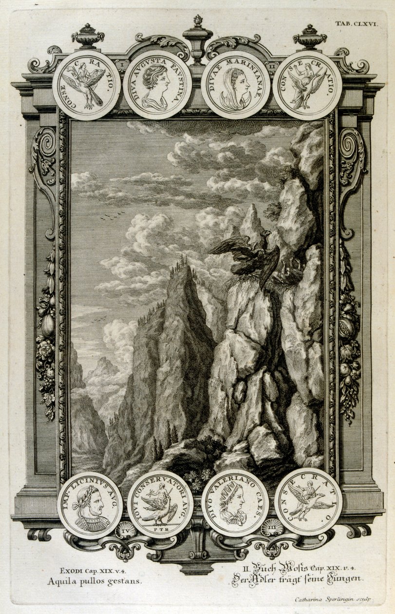 Zeus simbolizado como uma águia de Johann Jakob Scheuchzer
