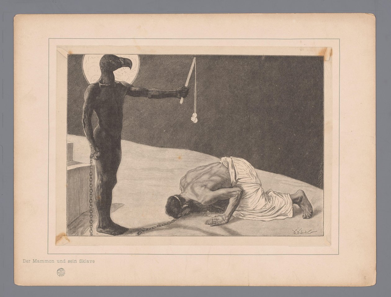 Adoração de Mamon Der Mammon und sein Sklave (título no objeto) Sete representações místicas (título da série) de Johann Jakob Weber