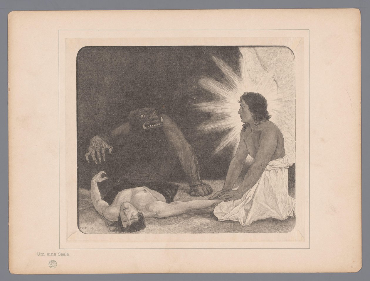 Batalha por uma alma Um eine Seele Sete representações místicas (título da série) de Johann Jakob Weber